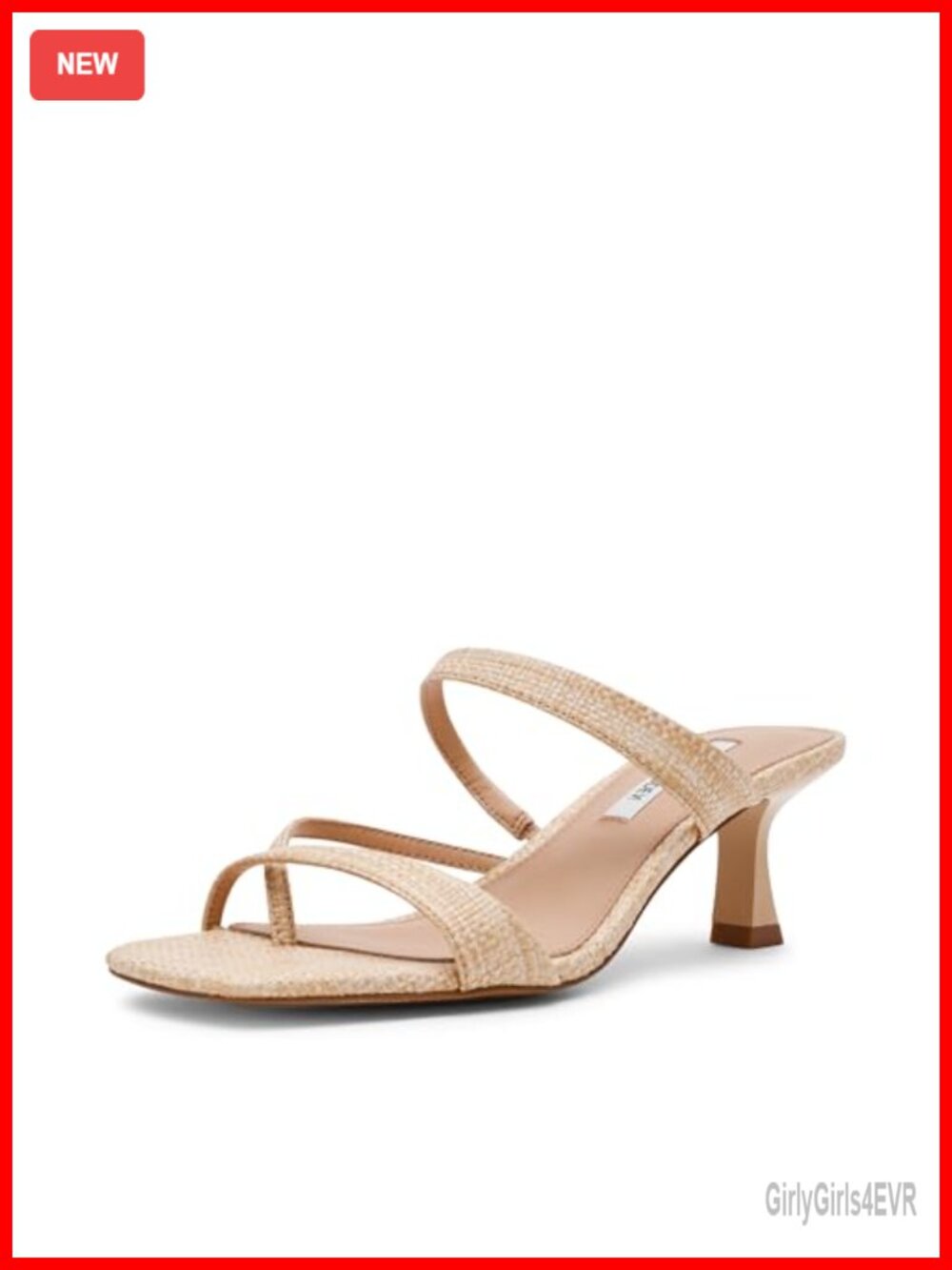 Ajay Kitten Heel Slide Sandal Open Toe X-Strap Slip On Casual Dressy